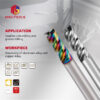 U-shaped 3 Flute Flat End Mill For Aluminum