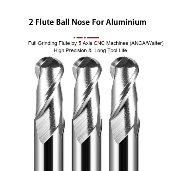 2 Flute Ball Nose End Mill For Aluminum