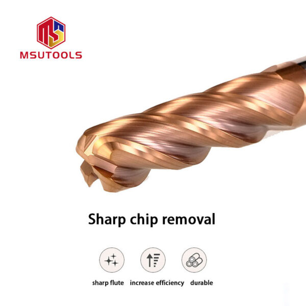 4 flute corner radius end mill for hardened steel