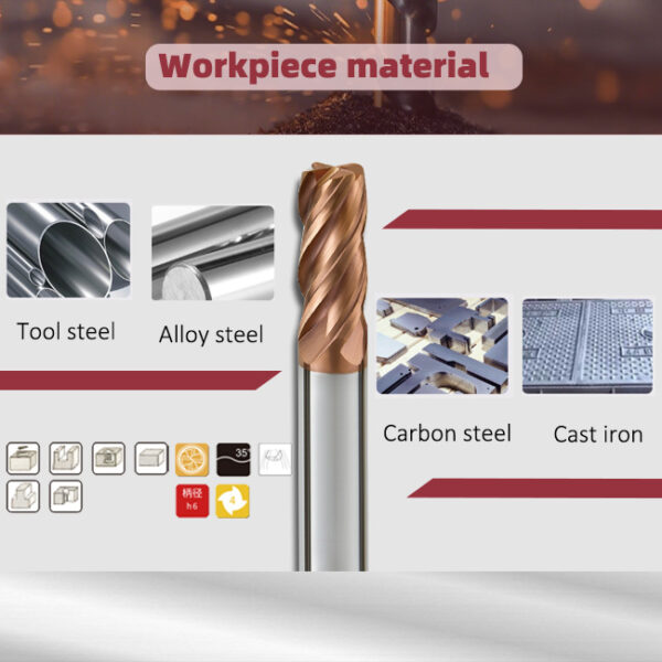 solid carbide 4 flute corner radius end mill